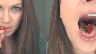 Sucking Biting Eating Gummy Bears With Sexy Mouth ~ MissDias Playground