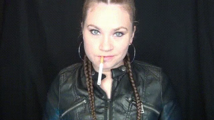 Goddess Smoking And Teasing In Leather Jacket Braids ~ MissDias Playground