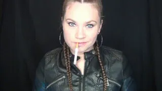 Goddess Smoking And Teasing In Leather Jacket Braids ~ MissDias Playground