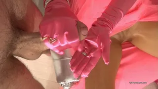 Pink Satin Handjob POV