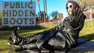 Public Hidden Boots :lick them- Reina Leather POV