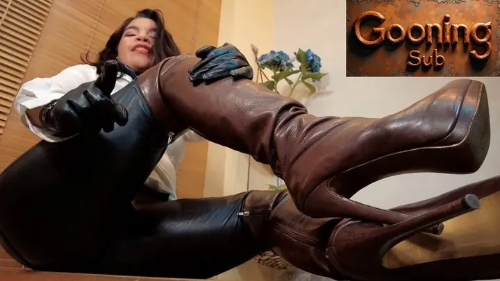 Gooning Sub- the thigh high boots fetish Reinaleather