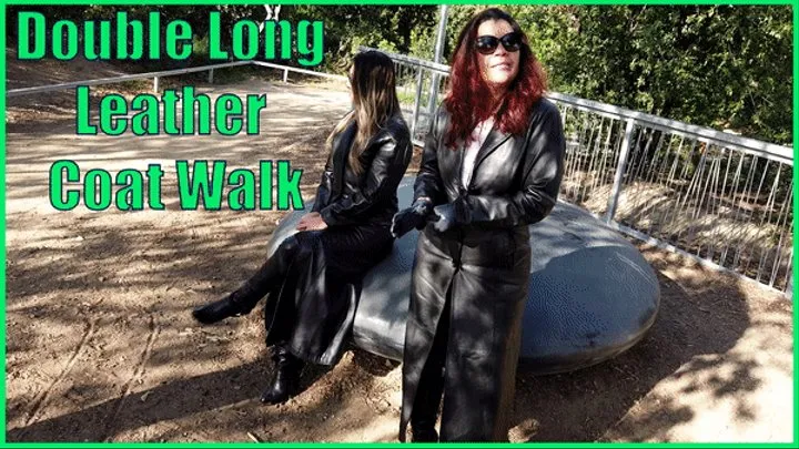 Double leather coat walk