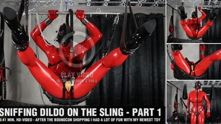 Sniffing Dildo on the Sling - Pt1