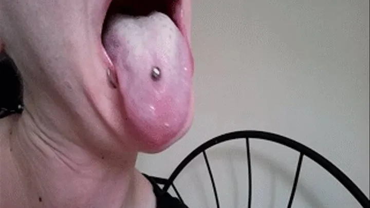 quick white coated tongue lapping and play