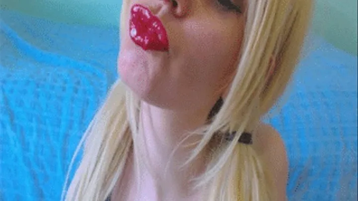 sexy sensual glossy red lips