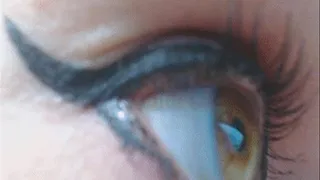close up eyelash eye and eye batting black eyeliner