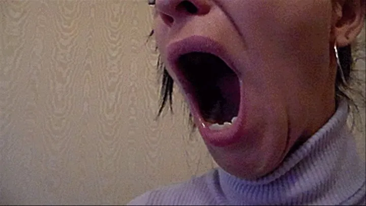 yawning woman lip