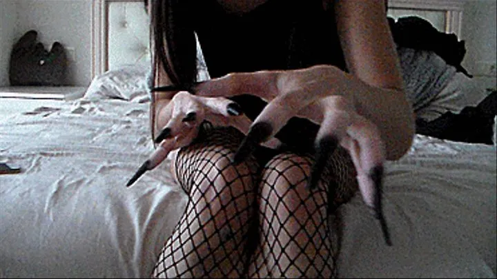 she likes to wear stockings, big holes, cling to tear stockings with long claws, big ass, fighters, you'll be surprised by this video, it's just masterpiece, stockings / pantyhose, terrible sharp claws,