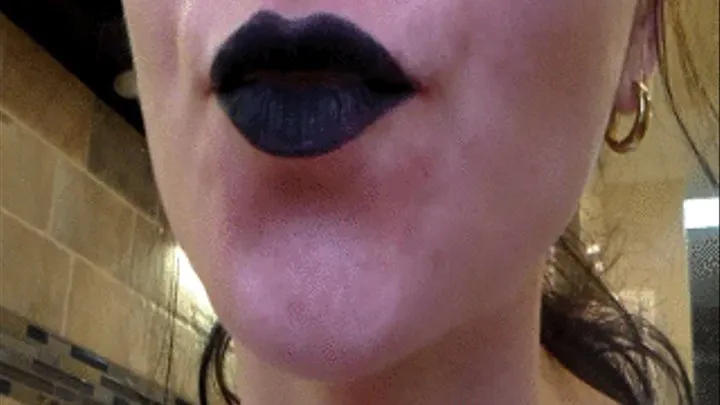 white fangs in black lipstick, sharp fangs miss love,