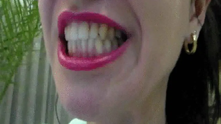 show the sharp fangs of the miss brunettes, gorodn, jaw,***