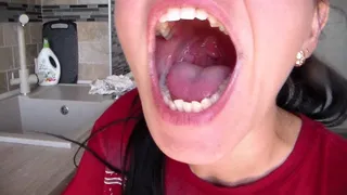 clip order: I want to see your larynx, your deep mouth and imagine how to cum in you, cave, deep larynx, pink tongue, white teeth,