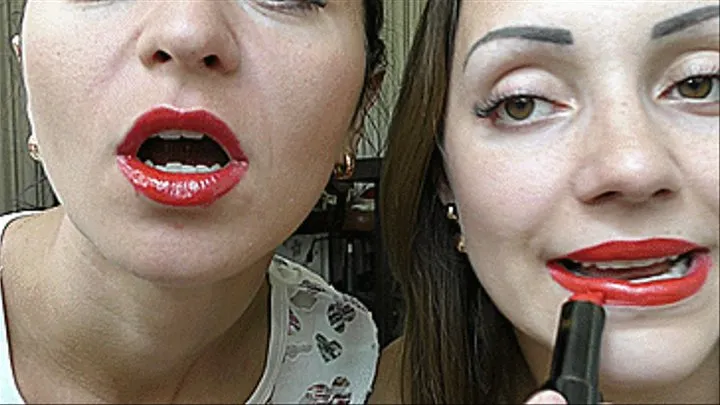 lipstick, fetish lipstick, the smell of red ragged lips ***