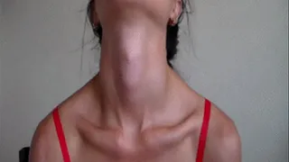 long neck miss love, Adam's apple, caress yourself, doing massage, choke love? order your clip order*