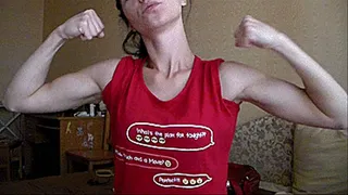 clip order: I love your muscles and you are so interesting show them, biceps and triceps, swelling of the veins in your hands, do you like pushing yourself off the floor?