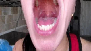 clip: huge mouth, wide mouth miss love, bite, fangs, larynx, tongue, saliva, mouth, jaw**