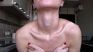 show her Adam's apple, long and thin neck, I love your neck,
