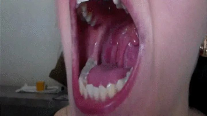 opening his mouth, showing a pink larynx, this is a crazy idea, your wet tongue drives me crazy .///.