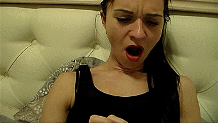 yawning woman, my brunette,