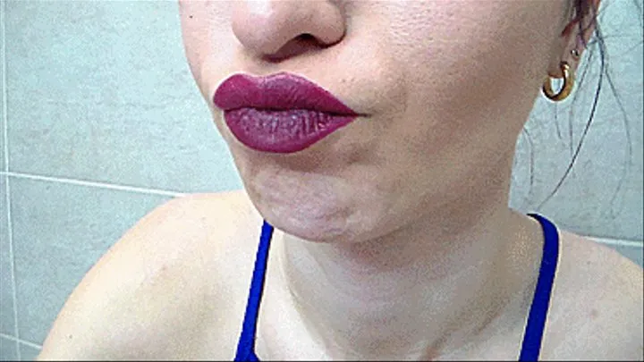 order: airy lips miss love, burgundy lipstick and your gorgeous smile, that's all I need from you in the video, show your tongue, long and sharp, oh yeah he's so exciting me,