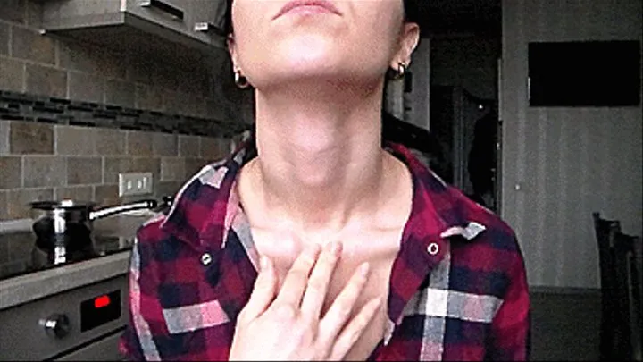 thin neck miss love, her Adam's apple