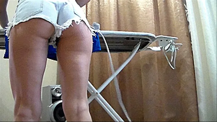 short denim shorts ironing