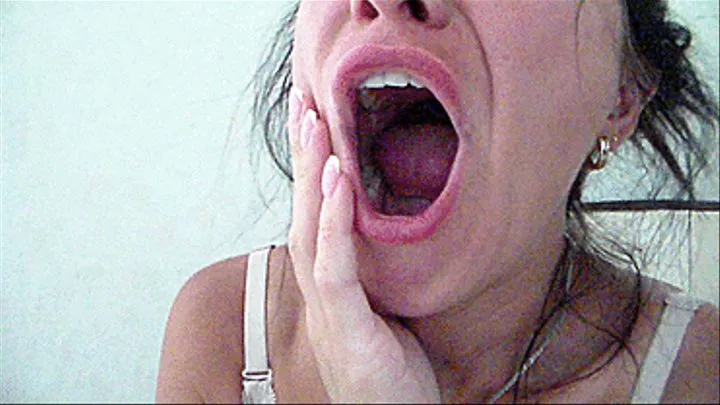 yawns miss brunette