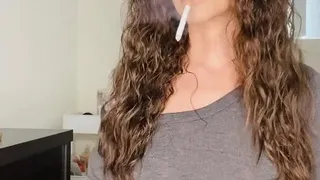 Smoking Cork 100s With Curly Hair