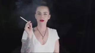 Smoking VS120s in White T Shirt