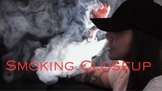 Smoking Closeup in Hat