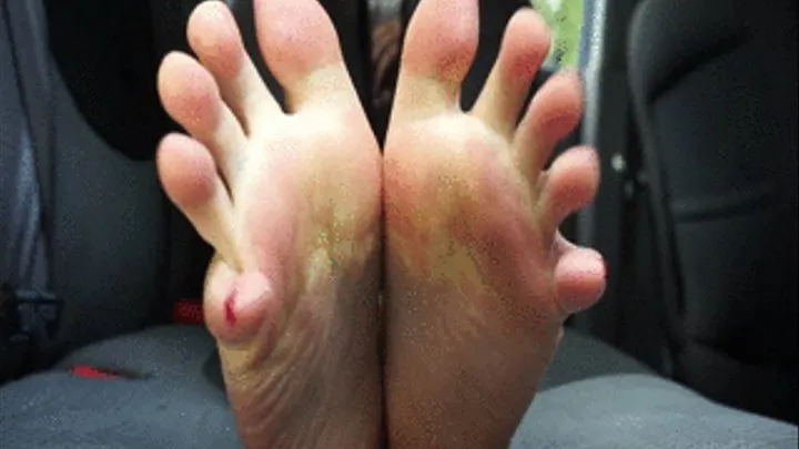 Foot tease in car