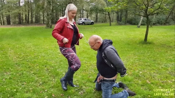 Ballbusting with sexy Hunter Boots