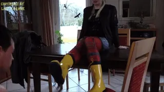 Sweaty rubberboots feet