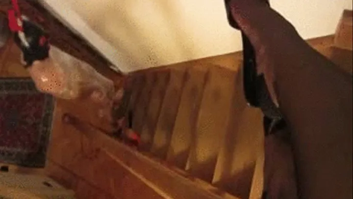 SUPER MUMMIFICATION PLAY ON STAIRS,FOOT FETISH