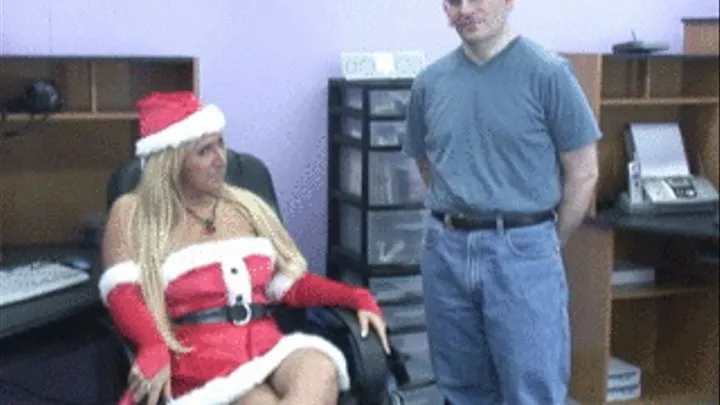 Blonde cocksucker in Santa's clothes