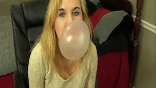Huge Bubble Yum Bubbles While Teasing