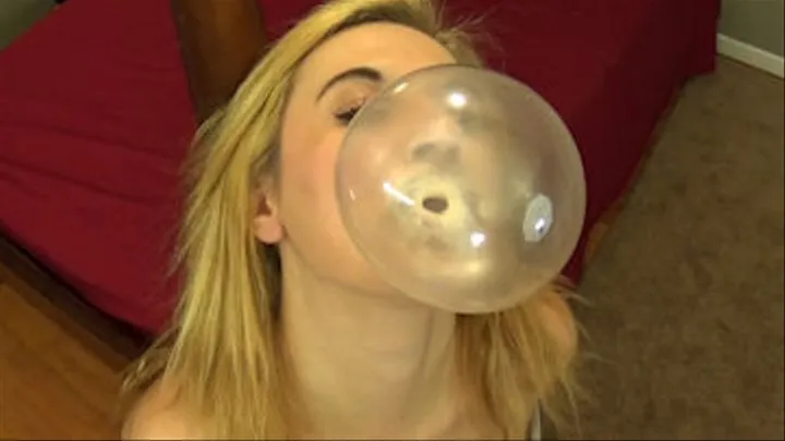 Huge Bazooka Bubblegum Bubbles While Teasing