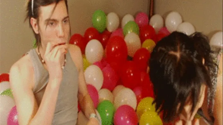 Blowing Up Balloons and Giving a Blowjob Surrounded By Balloons (Sexy and Funny Blooper)