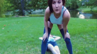 Mixed Wrestling Female Domination Boston Crab Challenge Outdoors (4 x 90 Second Submission Holds)
