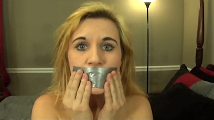 Sexy Chick Self Gag With Her Panties And Duct Tape