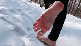 Barefoot on the Chilling Snow