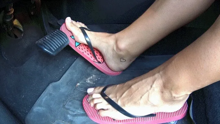 REA - Strawberries - PART1: Driving And Pedal Pumping In Flip Flops (With POV Tease End)