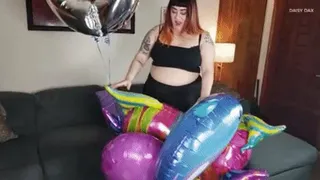 Chubby Goth Mylar Destruction & Cum