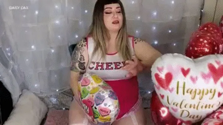 Chubby Cheerleader Destroys Floating Mylars