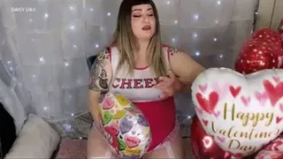 Chubby Cheerleader Massacres Floating Mylars