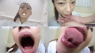 Hikari Sakuraba - Smell of Her Erotic Long Tongue and Spit Part 1