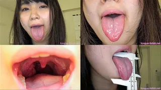 Yuuri Asada - Erotic tongue and Mouth Showing