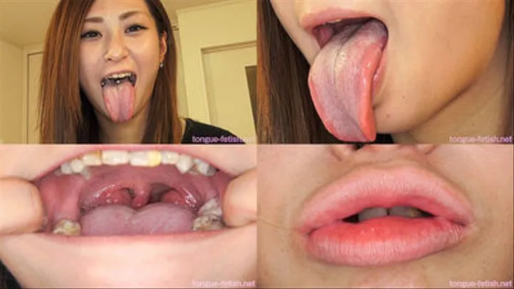 Mai Hiratsuka - Long Tongue and Mouth Showing