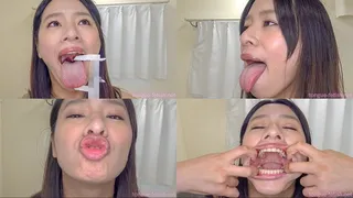 Hana Haruna - Erotic Long Tongue and Mouth Showing