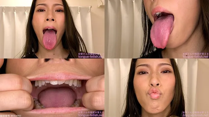 Waka Ninomiya - Erotic Long Tongue and Mouth Showing